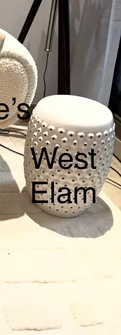 West Elm Ceramic Garden Stool - White, Good Condition