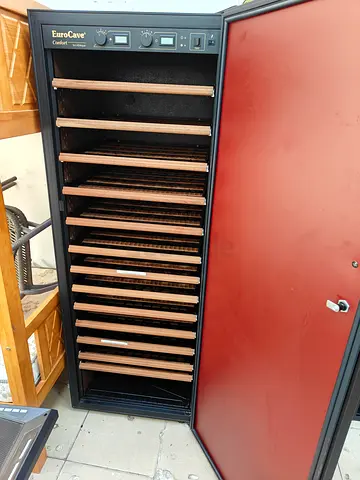 EuroCave Wine Cabinet Cooler with Multiple Wooden Racks - Good Condition