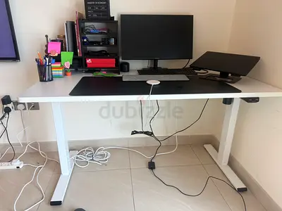 FlexiSpot Electric Height-Adjustable Standing Desk + Shelves – Like New