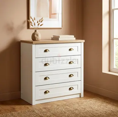 (MOVING OUT SALE, HALF PRICE FOR AED 599 ONLY) BRAND NEW Pan Home Almada Chest of 4 Drawers