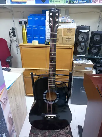 Black Acoustic Guitar - Good Condition
