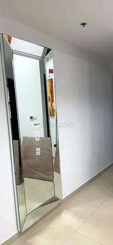 Full-Length Decorative Wall Mirror with Mirrored Frame - 180cm