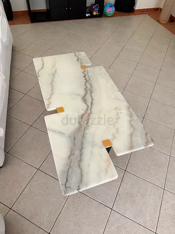 Marble Top Coffee Table / Bench Top (White Veined Marble)