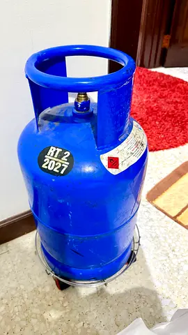 Half-used blue LPG gas cylinder (domestic) - good condition