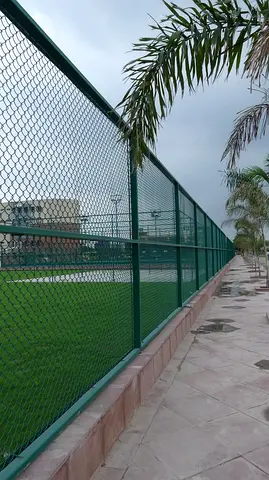 Outdoor fenced artificial turf sports field - ready to use