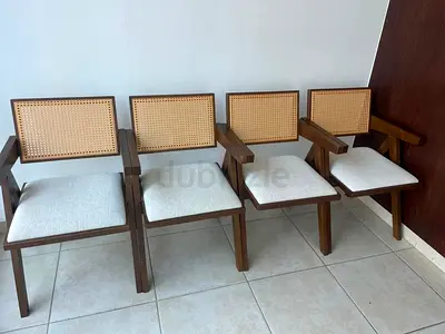 Vintage Chandigarh Chair with Rattan Seat and Back