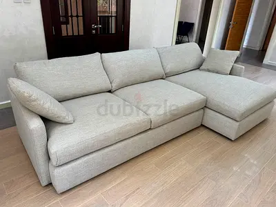 Crate&barrel L Shape Sofa Beige Excellent condition