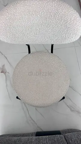 Cream boucle dining chairs x4