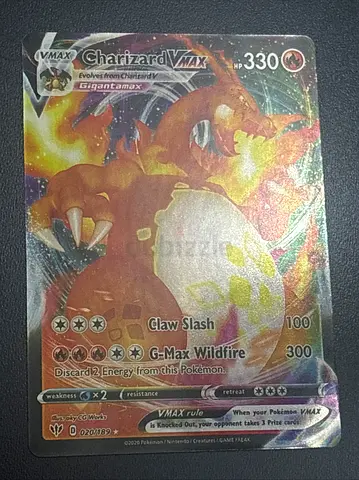 Pokémon Charizard VMAX Full Art Holo Rare Card (English) - Collector Grade