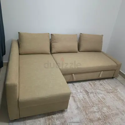 Ikea L Shape Sofa cum bed with big storage in L