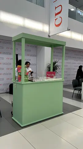 Light Green Promotional Kiosk / Sales Counter - Compact Display Stand