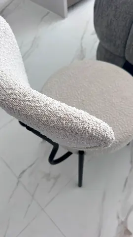 Cream boucle dining chairs x4