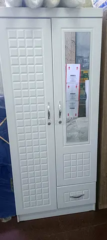 White 2 Door Wardrobe with Mirror and Drawer