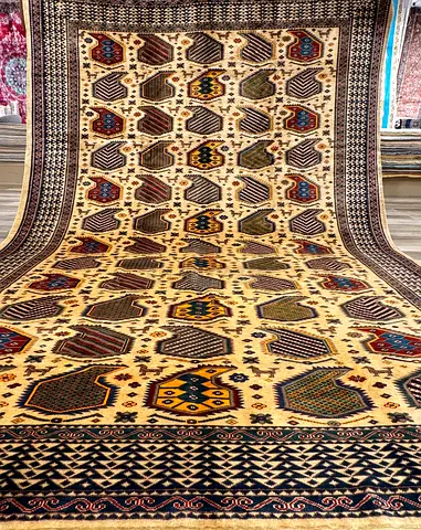 Sherwan Style Hand-Woven Area Rug with Traditional Patterns, 100% wool carpets size 2.00 by 3.00