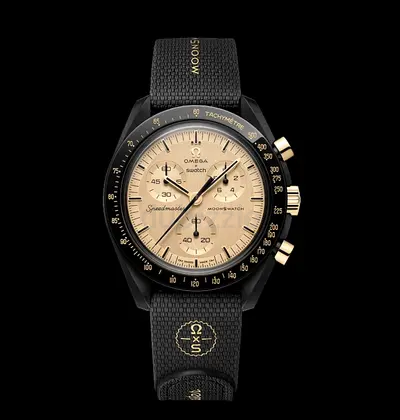 Omega swatch mission to moon 1969 gold limited edition mens watch
