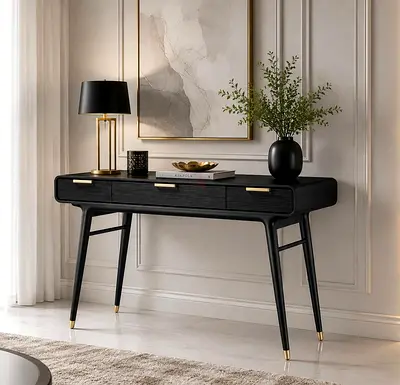 INDIGO LIVING Dean Study Desk, Black