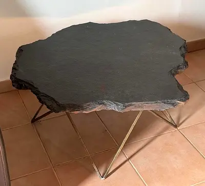 West Elm Forma Lava Live Edge Stone Table