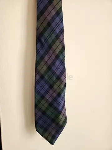 Vintage Paul Smith 100% Silk Tartan Plaid Tie – Muted Blue, Green & Purple
