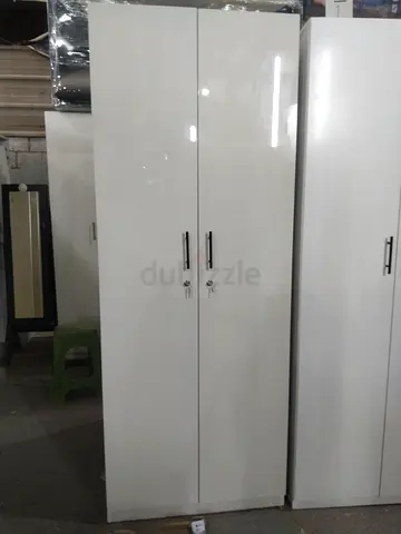 White High Gloss Two Door Wardrobe with Locks