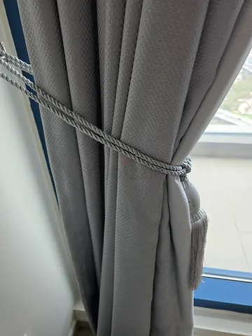 Grey curtains with pinch pleat heading - 2 x panels (260cm x 320cm)