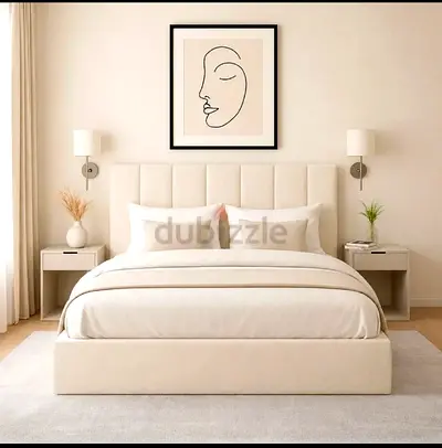 Brand New queen size bed velvet with madical mattress storage