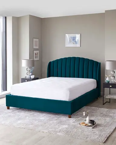 Luxury Fluted Curved Headboard Upholstered Bed Frame – Direct from Factory