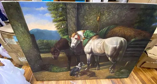 Horses,dogs oil painting art-122cm height,94cm length