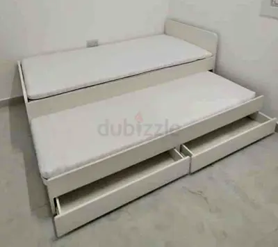 Ikea bed with matters 2 storage