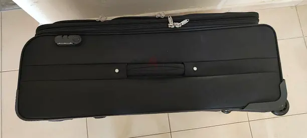 Black Soft Shell Roller Luggage with Combination Lock