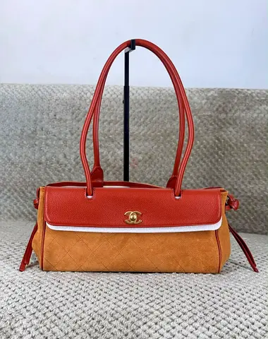 Chanel suede calfskin shopping bag
