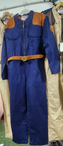 CHAPAL Paris Navy Blue Classic Driver Overall / Suit (Suede Leather Trim)