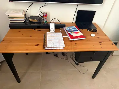 Solid Wood Desk with Drawer — Simple Study/Work Table