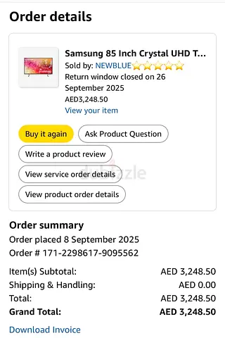 Samsung 85 Inch Crystal UHD TV