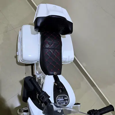 White Electric Ride-On Police Motorcycle for Kids - Good Condition