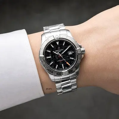 Breitling Steel Men's Automatic Watch with Black Dial