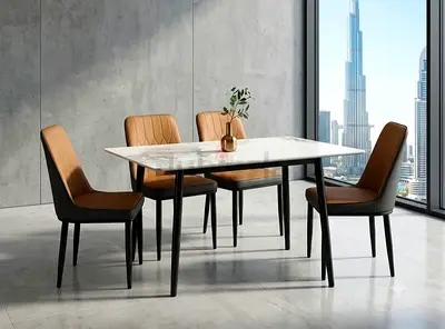 Brand new Marble Top Dinning Table with 4 Chairs Available