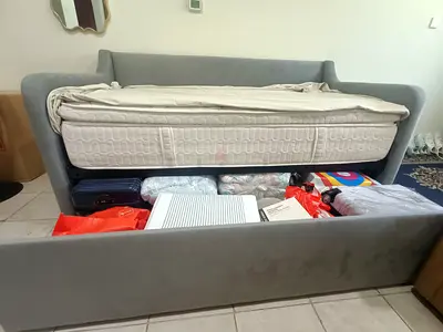 Grey Single/Twin King Size Bed with Storage/Speakers/USB