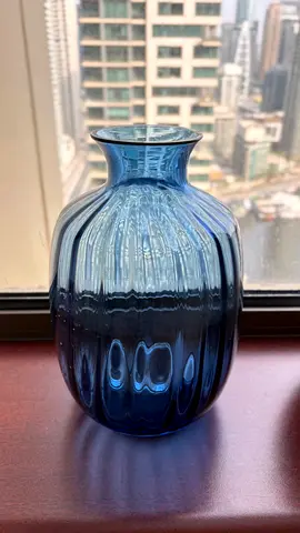 IKEA TONSATTA Vase - Blue Glass 21 cm - New