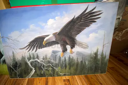 Eagle oil painting art 94cm height,64cm length
