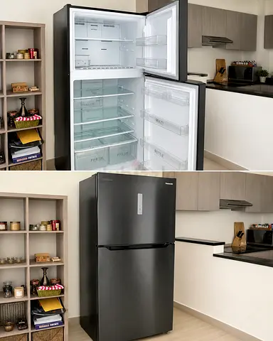 Panasonic Top Freezer Refrigerator - Matte Black, Good Condition