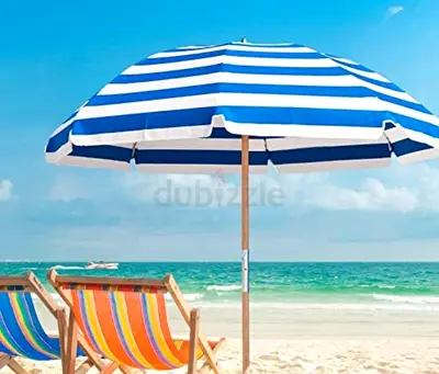 Beach Umbrella with Pole - big size - very sturdy - Brand New