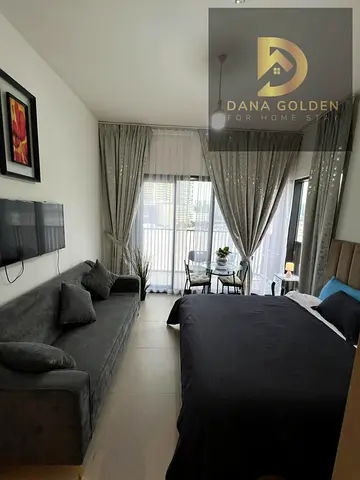 Studio apartment available on Maryam Island, spacious with a large balcony, brand new hotel-style furnishings, 4300 AED including internet.