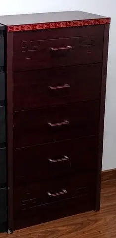 Brown Wooden Cabinet With Drawers