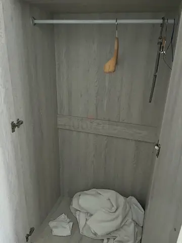 Light grey wooden wardrobe / armoire in good condition