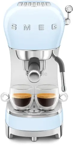 Smeg ECF02PBUK 50's Style Espresso Coffee Machine | Pastel Blue | Steam Wand Excellent Condition