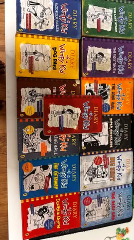 Collection of 13 Diary of a Wimpy Kid books - mixed titles, good condition paperback and hardcover