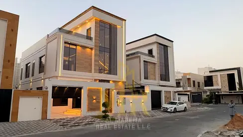 🇦🇪 فيلا مودرن للبيع في الياسمين – عجمان | 5 غرف نوم ماستر | 3 طوابق | واجهة حجر