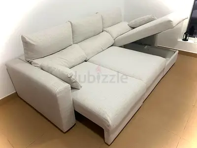 Excellent condition IKEA esklstuna lshape sofa Bed with storage beige