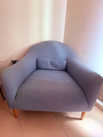 Crate and Barrel Light green single couch with wooden legs -in excellent condition