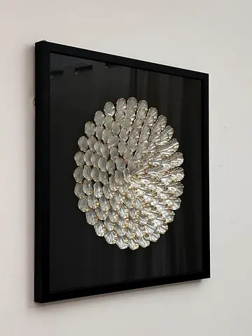 Framed Metallic Shell Wall Art — Black Frame